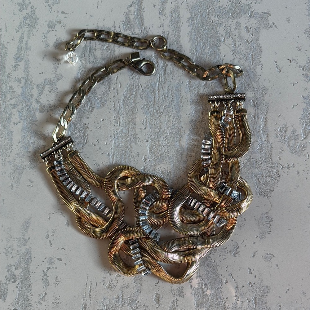 Gold and Silver Chain Link Necklace